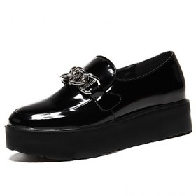 Women's Shoes Leatherette Platform Platform / Comfort Loafers Office & Career / Dress / Casual Black / Green