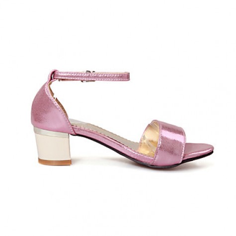 Women's Shoes Chunky Heel Open Toe Sandals Dress Black / Pink / Silver / Gold