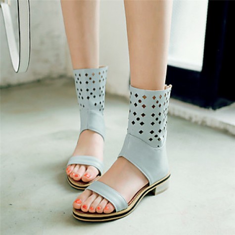 Women's Shoes Chunky Heel Gladiator / Open Toe Sandals Outdoor / Dress / Casual Black / Blue / Pink / White