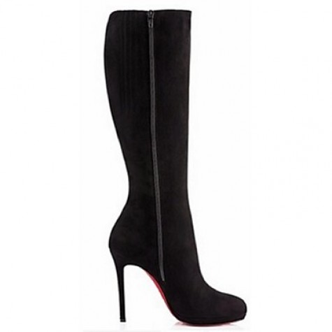 Women's Shoes Fleece Stiletto Heel Fashion Boots Boots Office & Career / Party & Evening / Dress Black / Brown