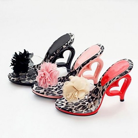 Women's Summer / Fall Heels Leatherette Party & Evening Stiletto Heel Flower Black / Pink / Red