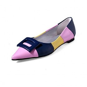 Women's Loafers & Slip-Ons Spring / Summer / Fall Closed Toe Leather Outdoor Flat Heel Split Joint Pink Others
