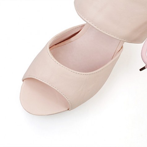 Women's Shoes Heel Heels / Peep Toe / Platform Sandals / Heels Outdoor / Dress / Casual Black / Pink / Beige