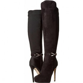 Women's Shoes Fleece / Leatherette Stiletto Heel Fashion Boots Boots Office & Career / Party & Evening / Dress Black