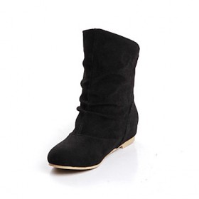 Women's Shoes Flat Heel Fashion Boots/Round Toe Boots Casual Black/Brown/Yellow/Red/Gray