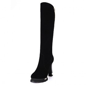 Women's Boots Winter Platform / Fashion Boots Party & Evening Chunky Heel Sparkling Glitter / Zipper Black Others