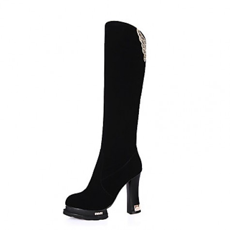 Women's Boots Winter Platform / Fashion Boots Party & Evening Chunky Heel Sparkling Glitter / Zipper Black Others
