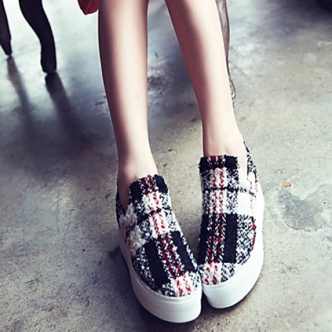 Women's Shoes Customized Materials Platform Comfort Loafers Outdoor / Dress / Casual Black / Red