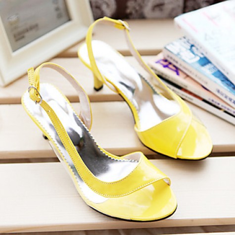 Women's ShoesStiletto Heel Heels/Open Toe Sandals Dress Black/Blue/Yellow/Green/Pink/White