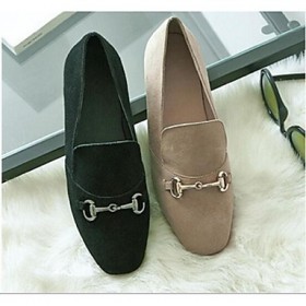 Women's Flats Spring / Summer / Fall Flats Suede Outdoor Flat Heel Others Black / Khaki Others