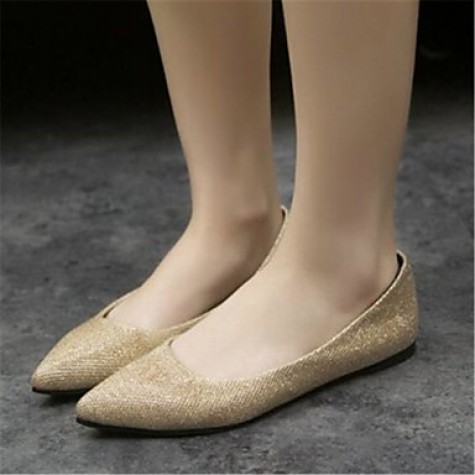 Women's Shoes Flat Heel Pointed Toe Flats Casual Silver/Gold