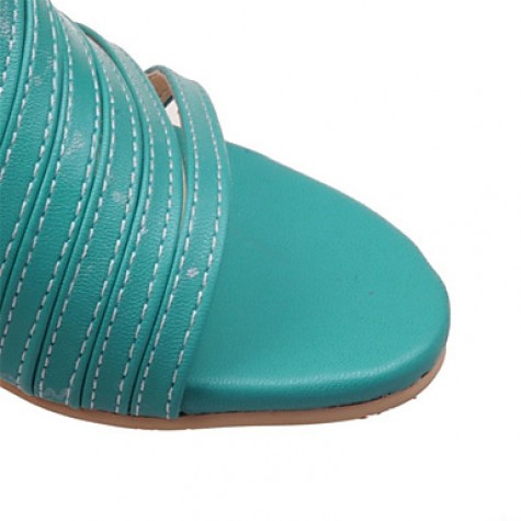 Women's Shoes Leatherette Wedge Heel Comfort / Open Toe Sandals Office & Career / Dress / Casual Black / Blue / Pink