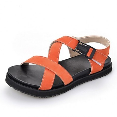 Women's Shoes Fleece Platform Gladiator Sandals Outdoor / Dress / Casual Black / Blue / Peach / Orange